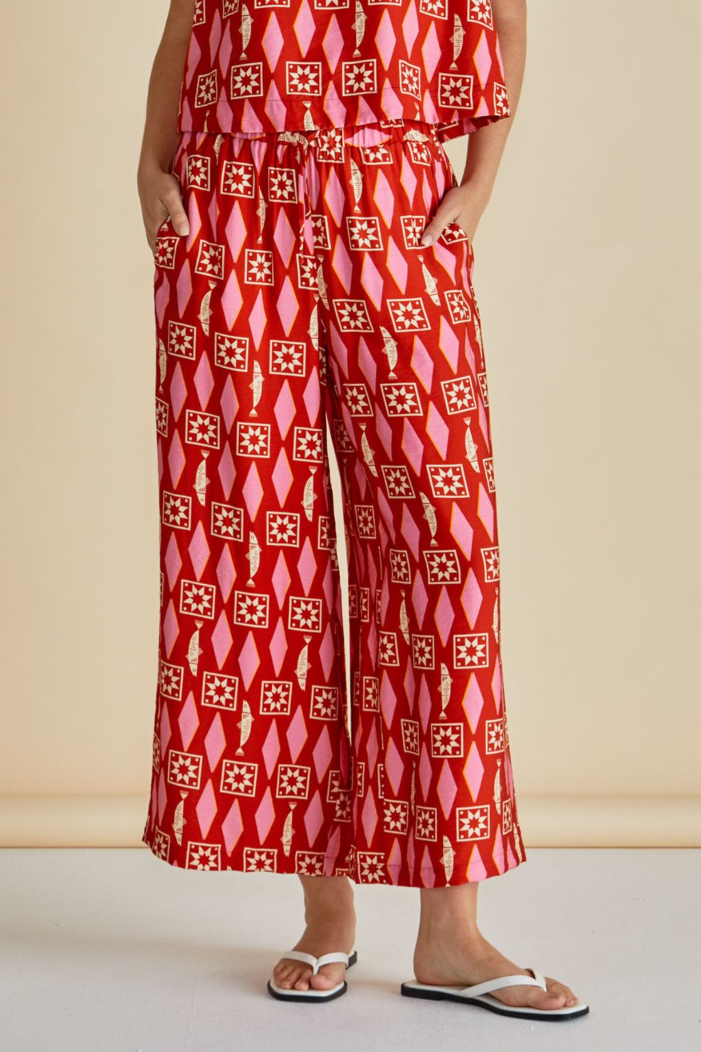 Copacabana Relax Pant - Sardina Geo Print
