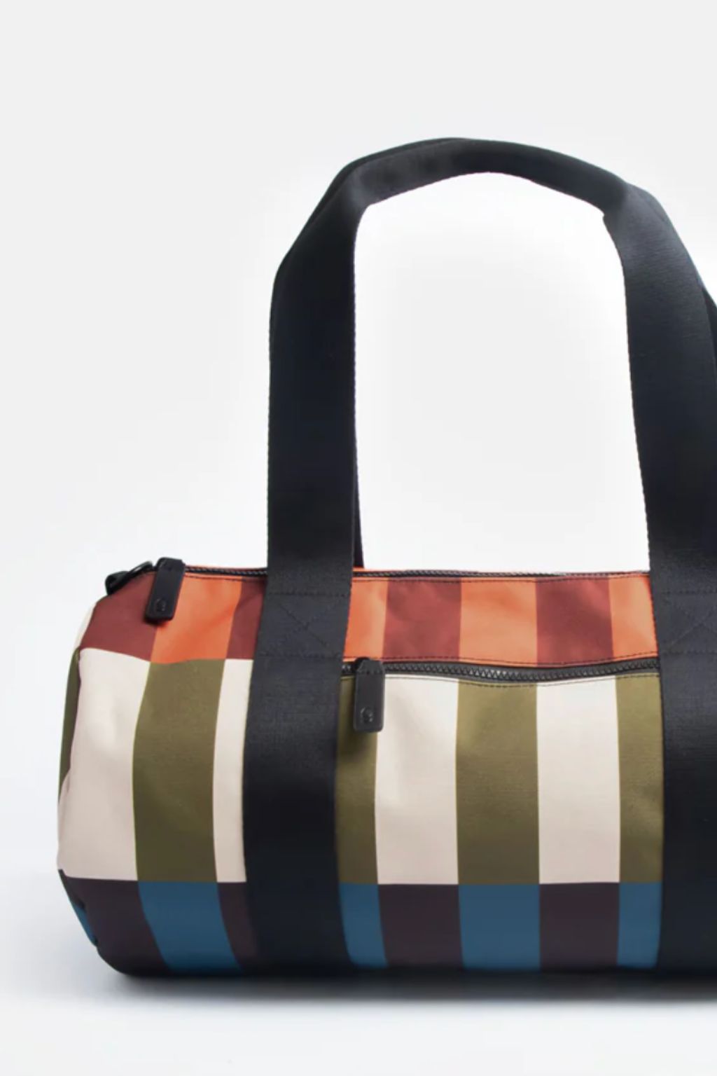 Retro Stripe Duffel Gym Bag