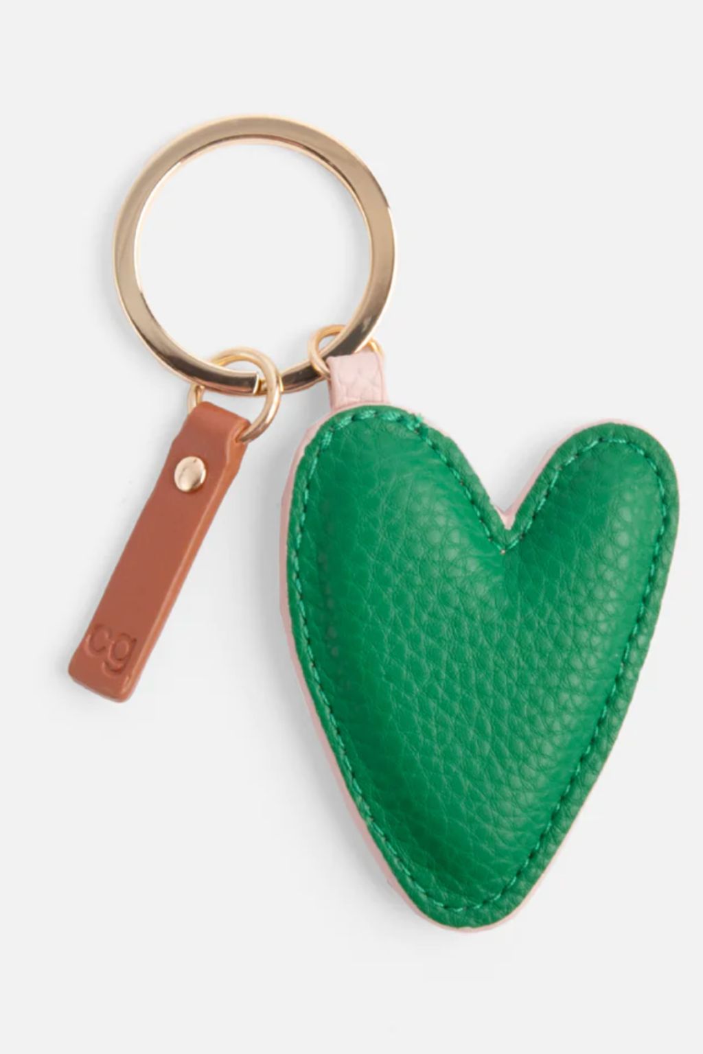 Pink/Green Heart Keyring