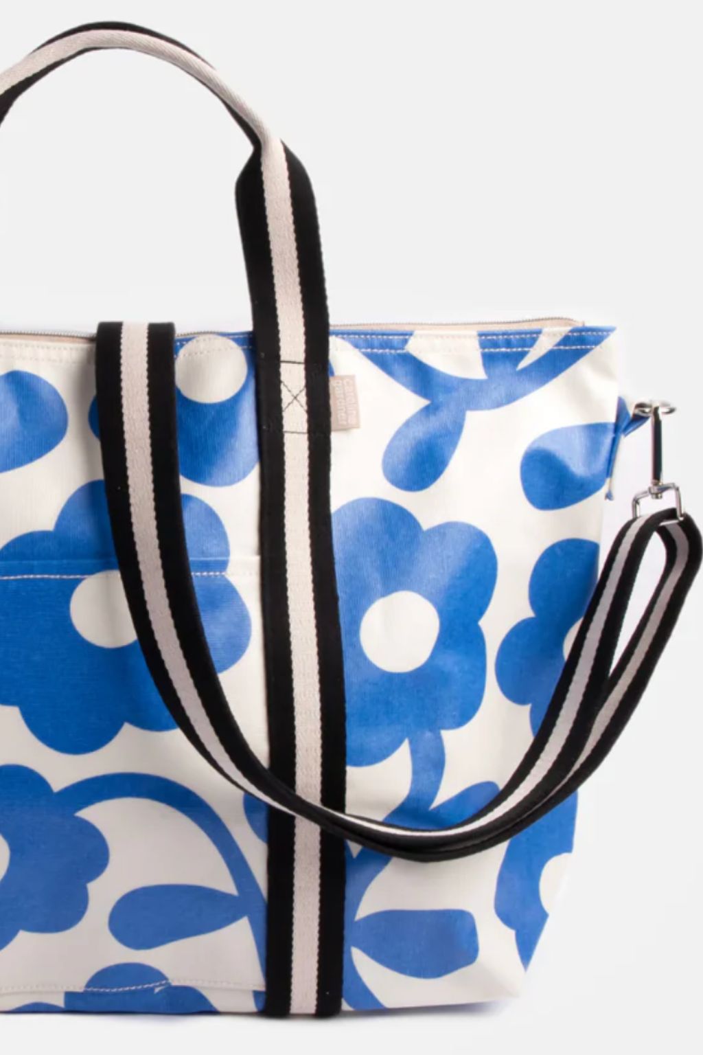 Blue Mono Floral Weekend Bag