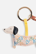 Multi Outline Hearts Sausage Dog Keyring