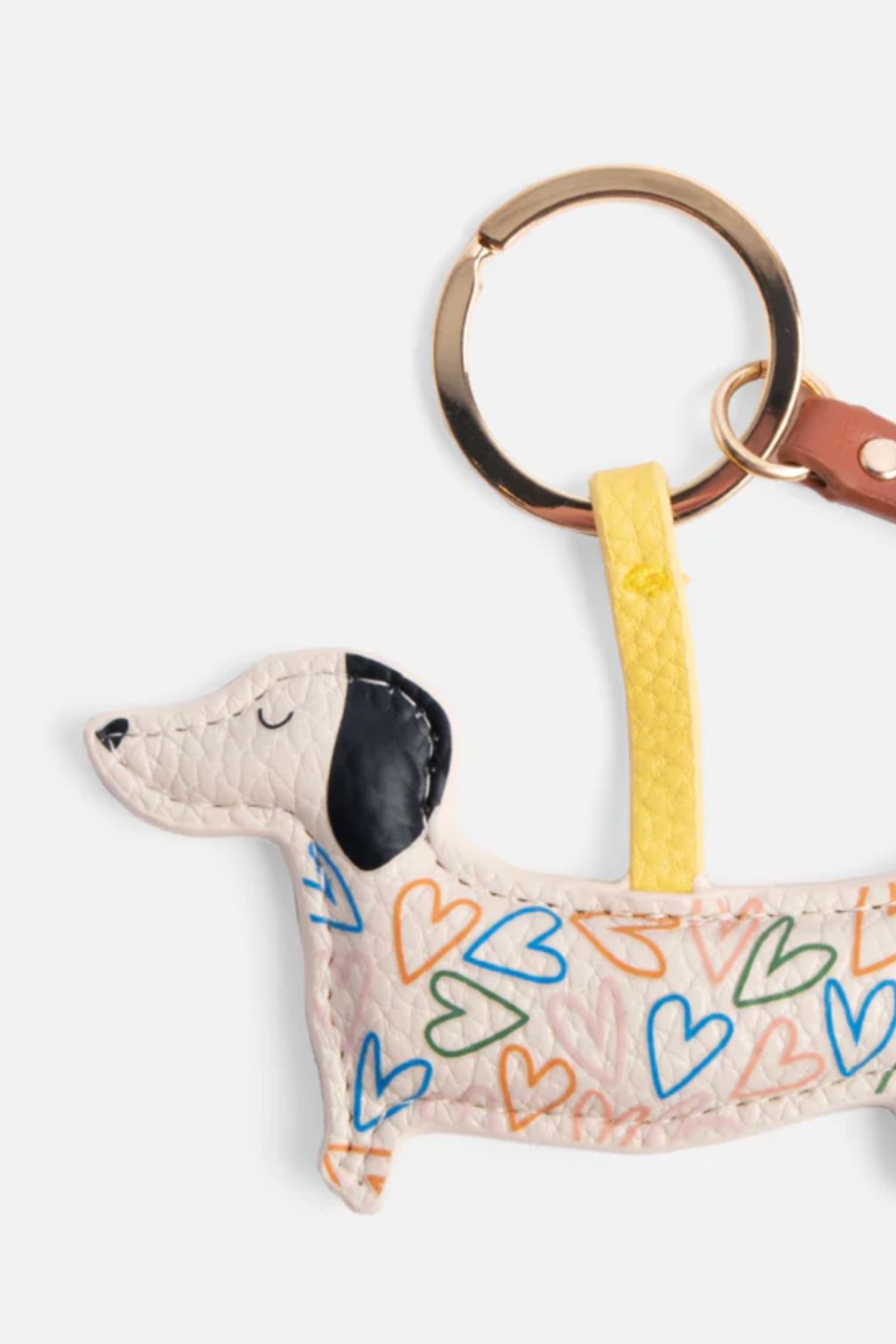 Multi Outline Hearts Sausage Dog Keyring