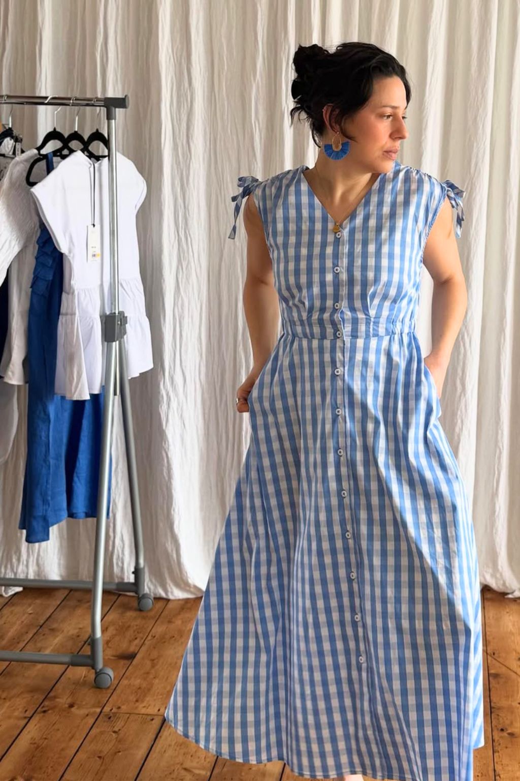 Flip It Sun Dress - Blue Check
