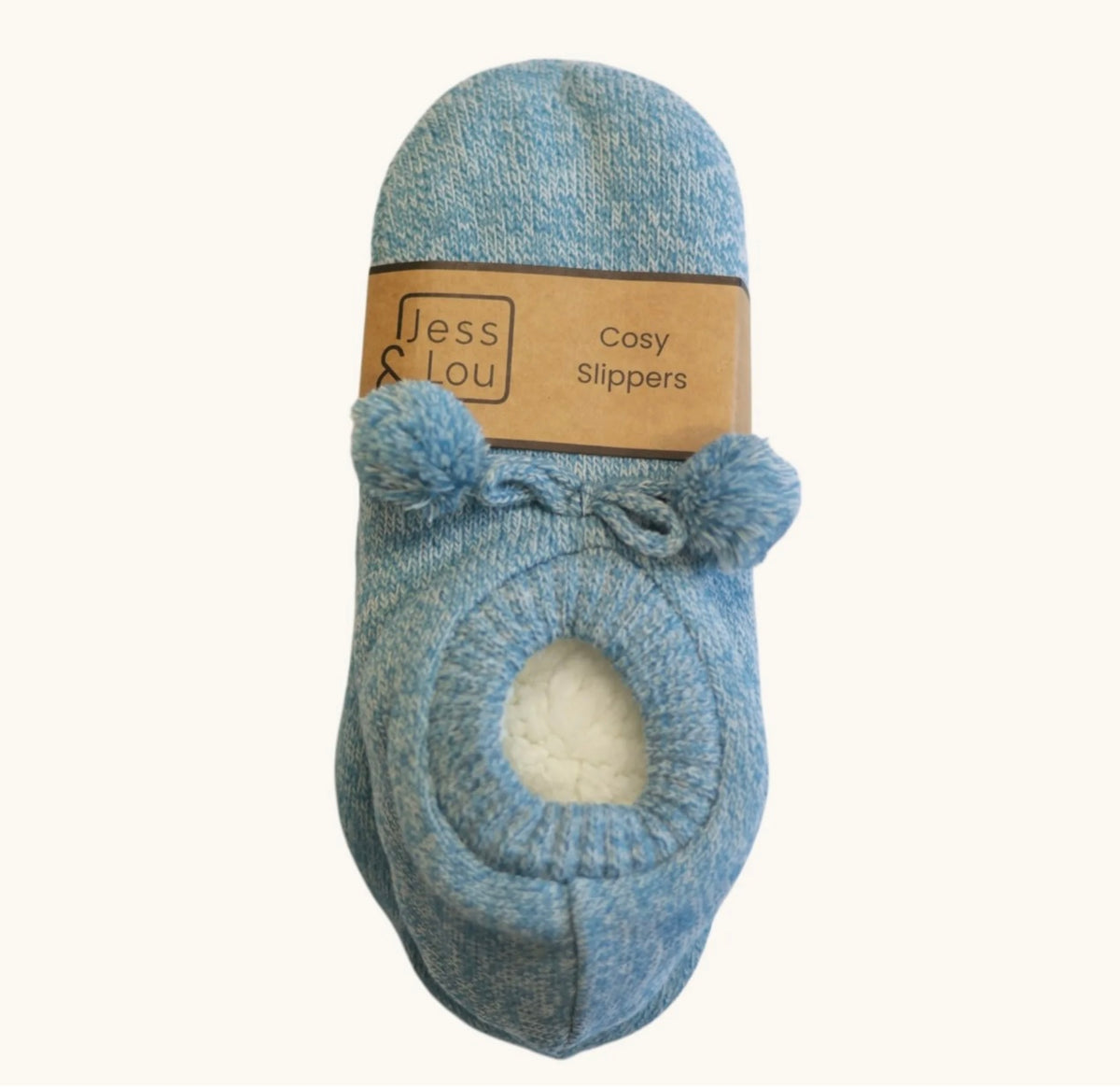 Cornflower marl cosy slippers