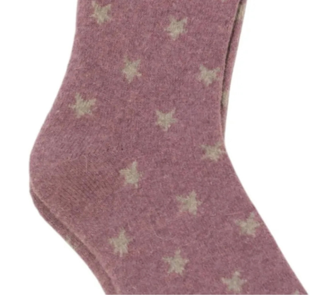 Lavender star cosy socks