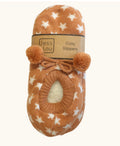 Terracotta and white star cosy slippers