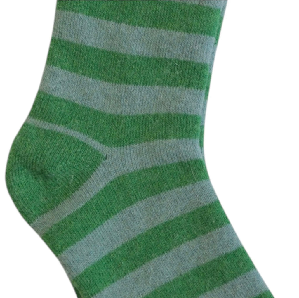 Green stripe cosy socks