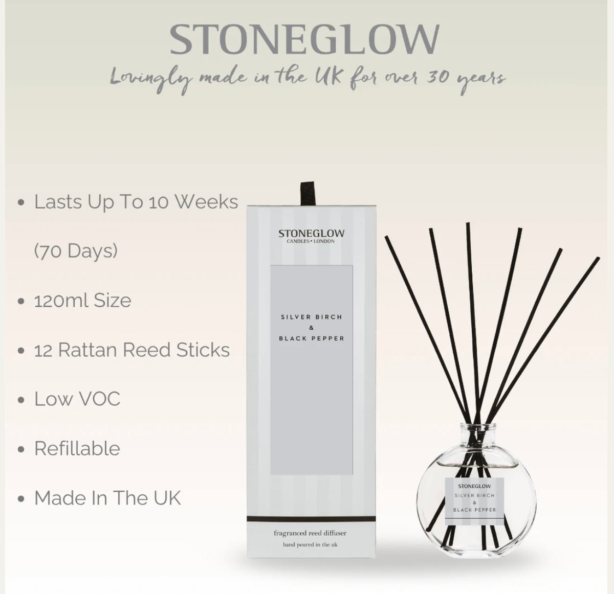 Silver Birch & Black Peoper Reed Diffuser 120 ml