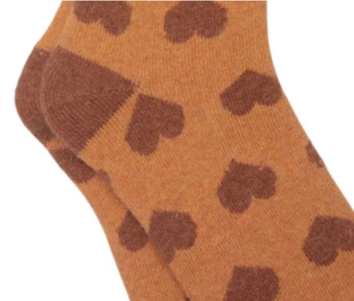 Terracotta heart cosy socks