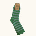 Green stripe cosy socks