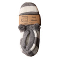 Grey and white stripe cosy slippers