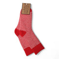 Red herringbone cosy socks
