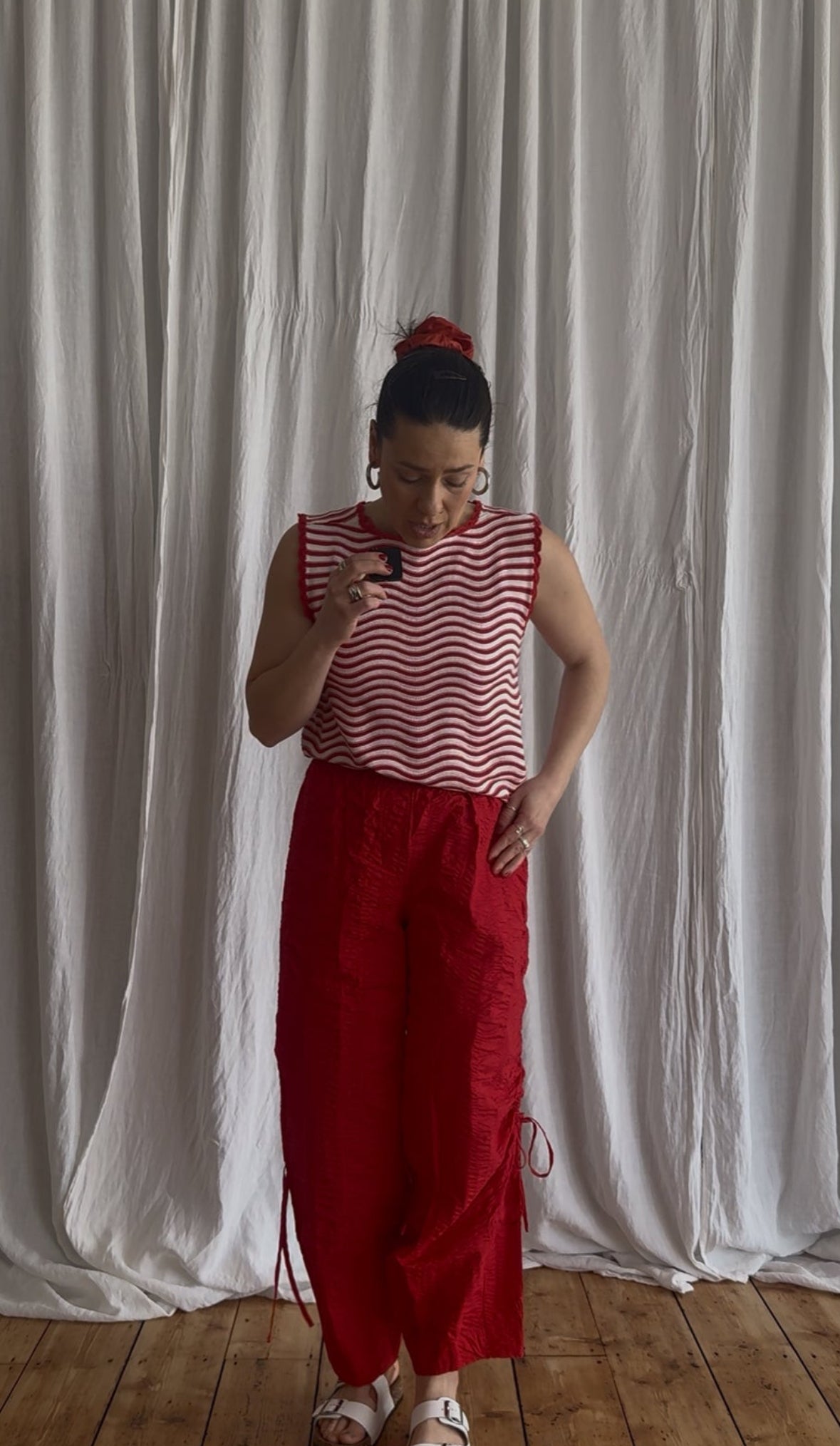 Aviva Tank - Red/White Stripe