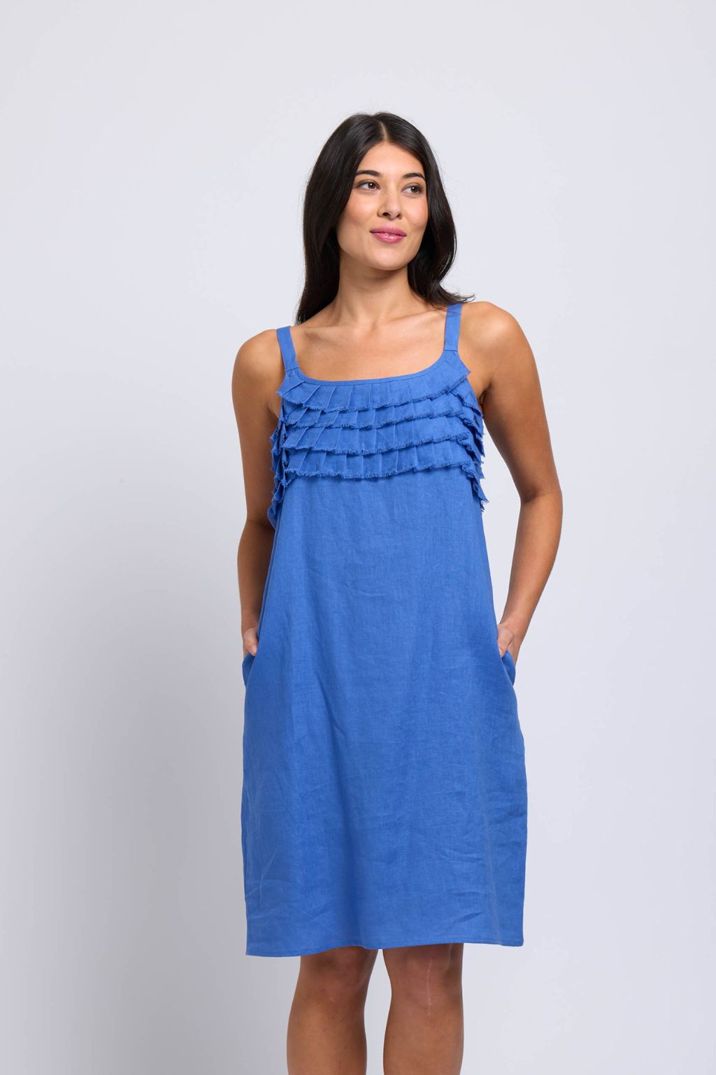 Pleat Dreams Dress - Bold Blue