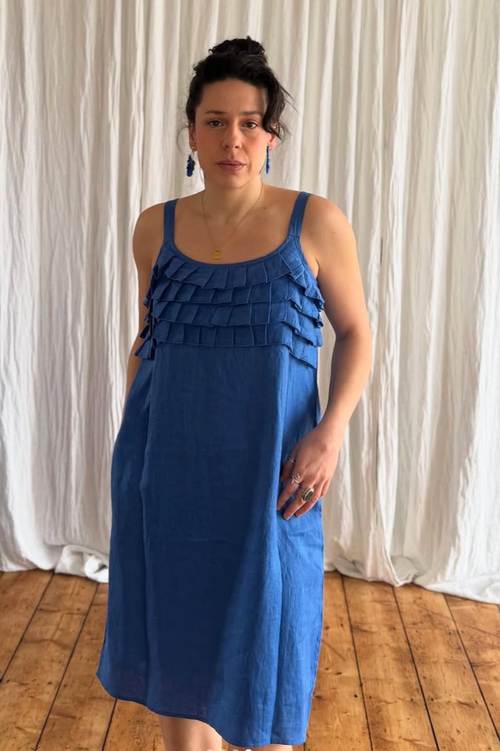 Pleat Dreams Dress - Bold Blue