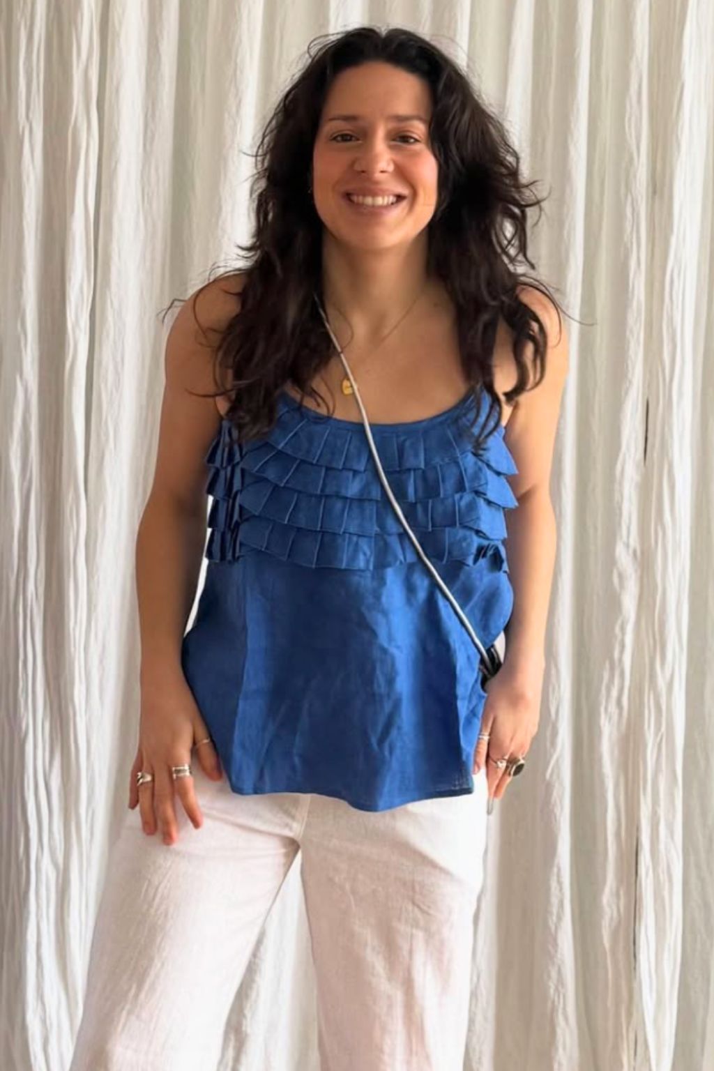 Pleat Dreams Top - Bold Blues
