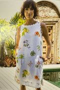Linen Sleeve Scallop Dress - Paradise