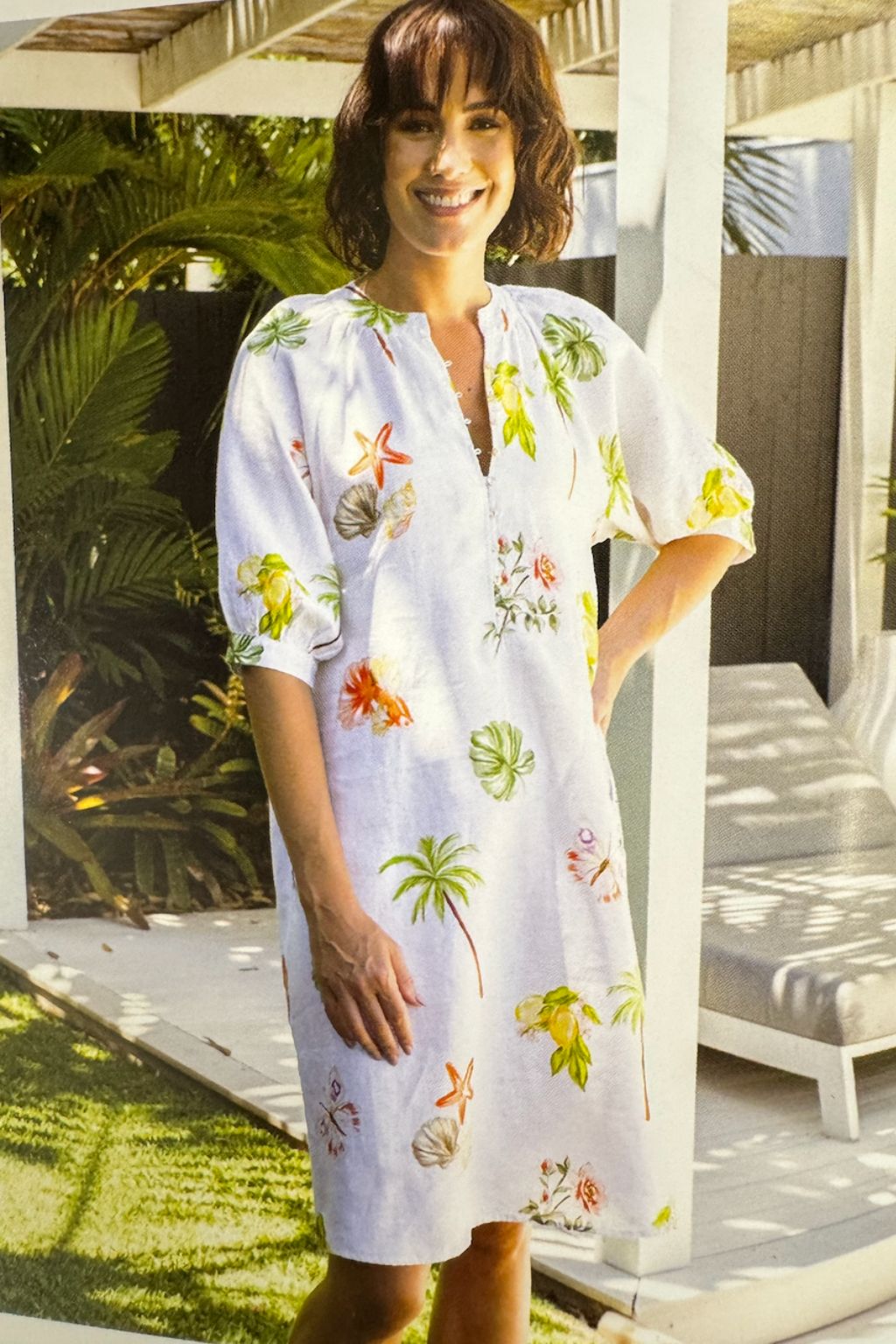 Linen Cuff Sleeve Dress - Paradise