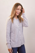 Angora, Nylon Cardigan - Silver