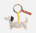 Multi Outline Hearts Sausage Dog Keyring