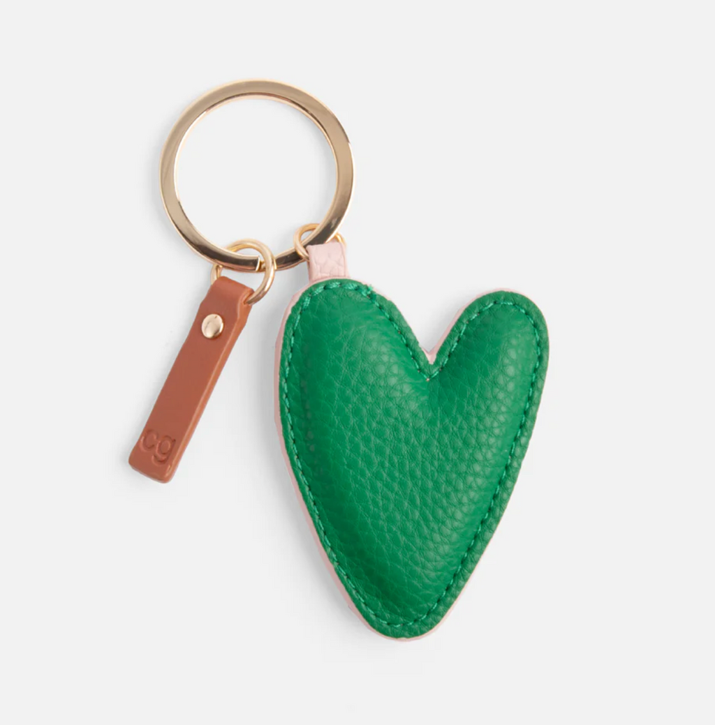 Pink/Green Heart Keyring