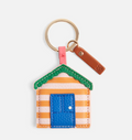 Striped Beach Hut Keyring