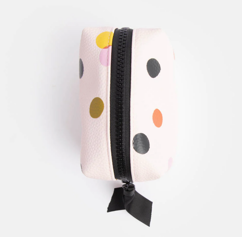 Mini Cube Cosmetic Bag - Pink Dotty