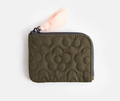 Khaki Flower Quilt Corner Purse