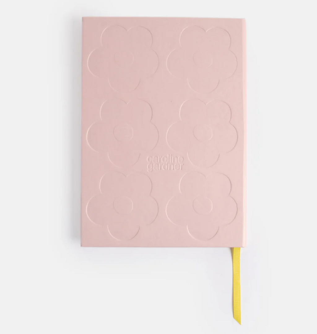 Pink Flowers Slim Hardback Notebook