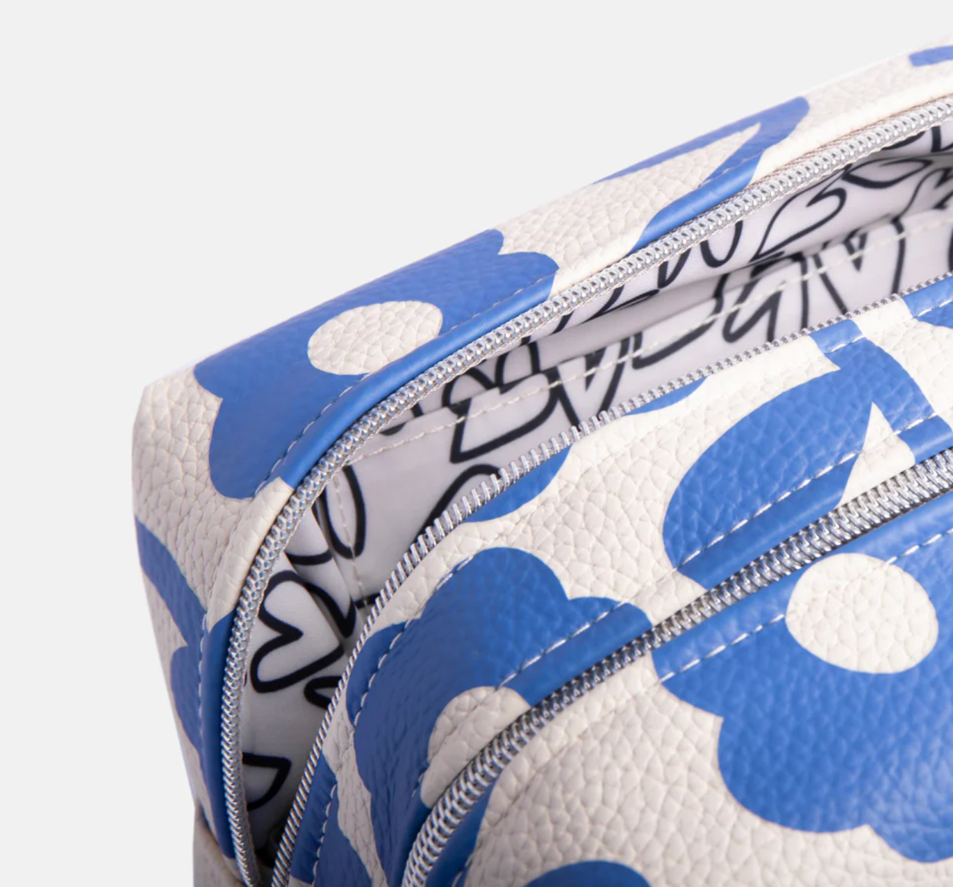 Blue Floral Large Travel Wash Bag