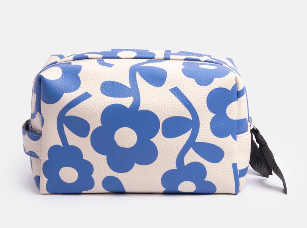 Blue Floral Large Travel Wash Bag