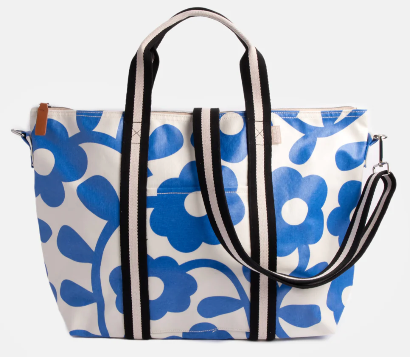 Blue Mono Floral Weekend Bag