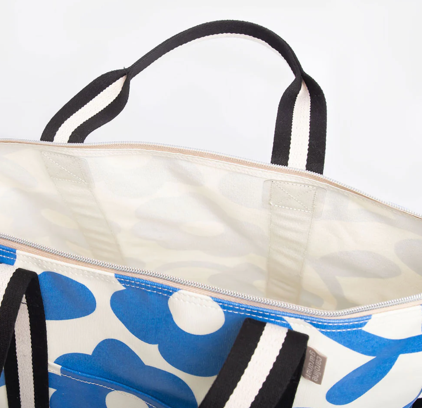 Blue Mono Floral Weekend Bag