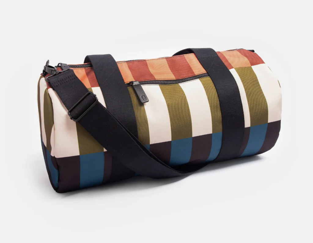 Retro Stripe Duffel Gym Bag