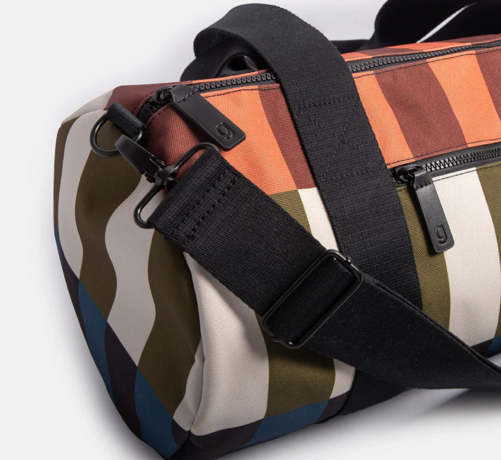 Retro Stripe Duffel Gym Bag