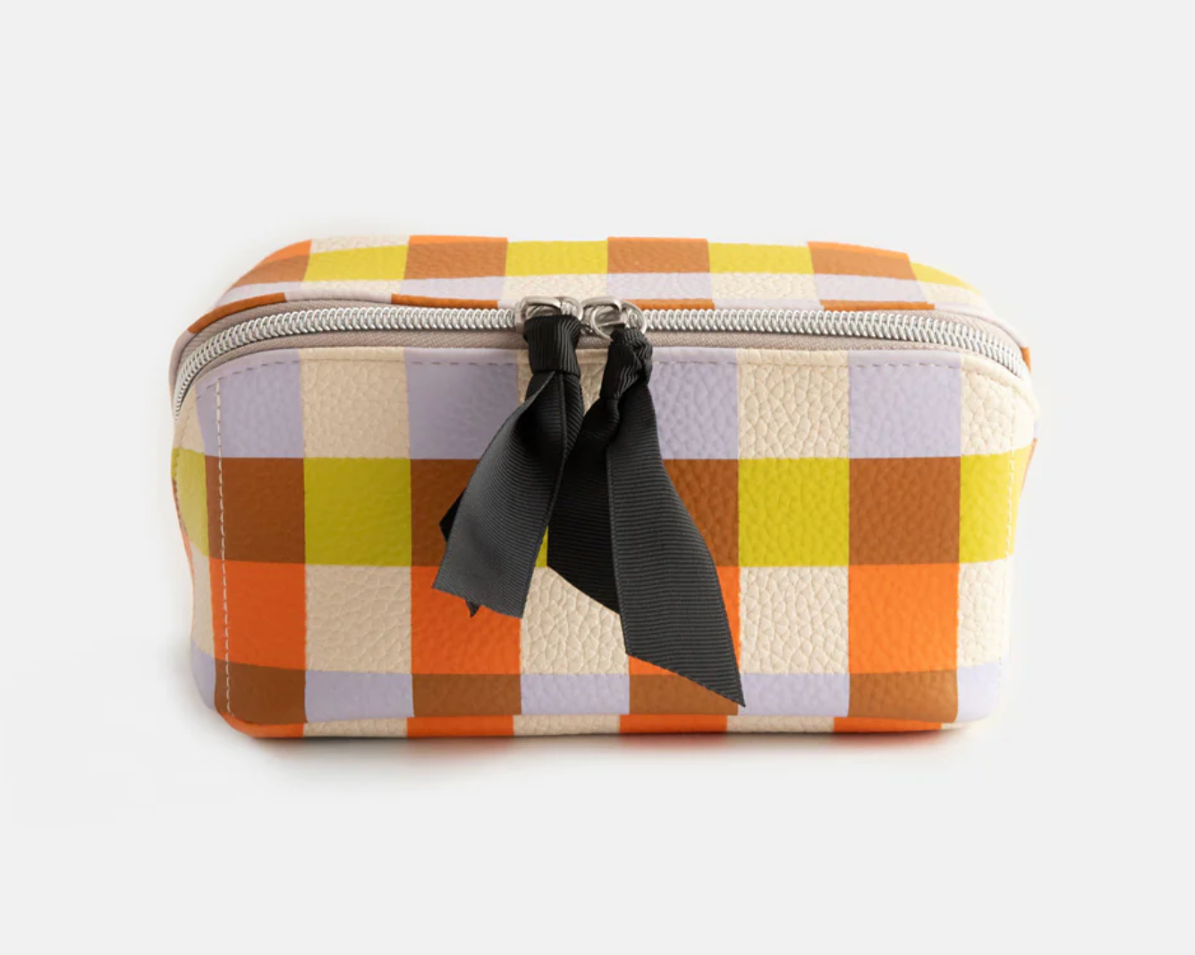 Multi Check Flat Lay Cosmetic Bag