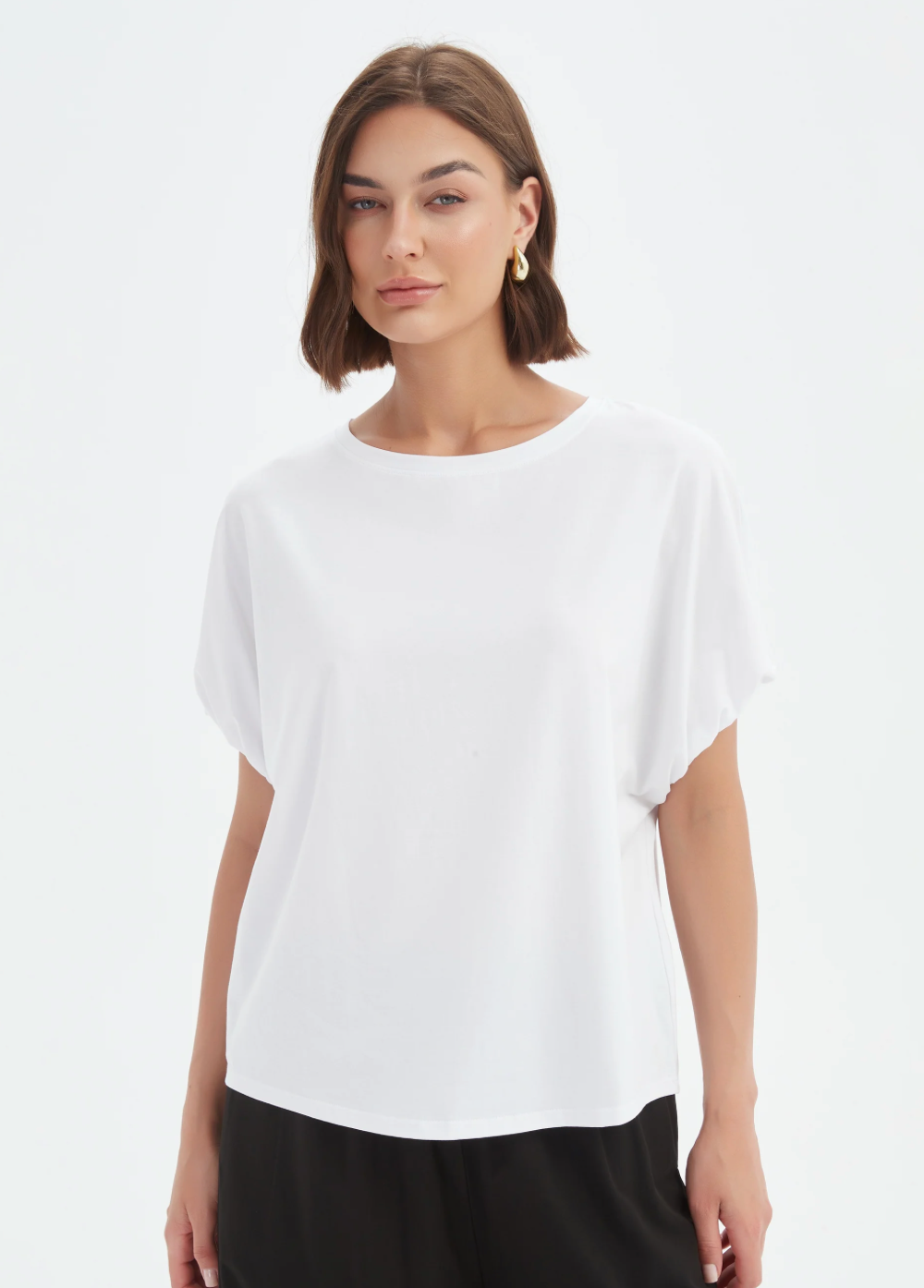 Bubble Sleeve Tee - White