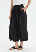 Ruffle Cuff Easy Pant - Black