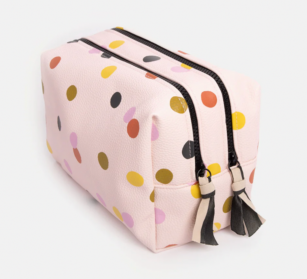 Large Travel Wash Bag - Pink Dotty