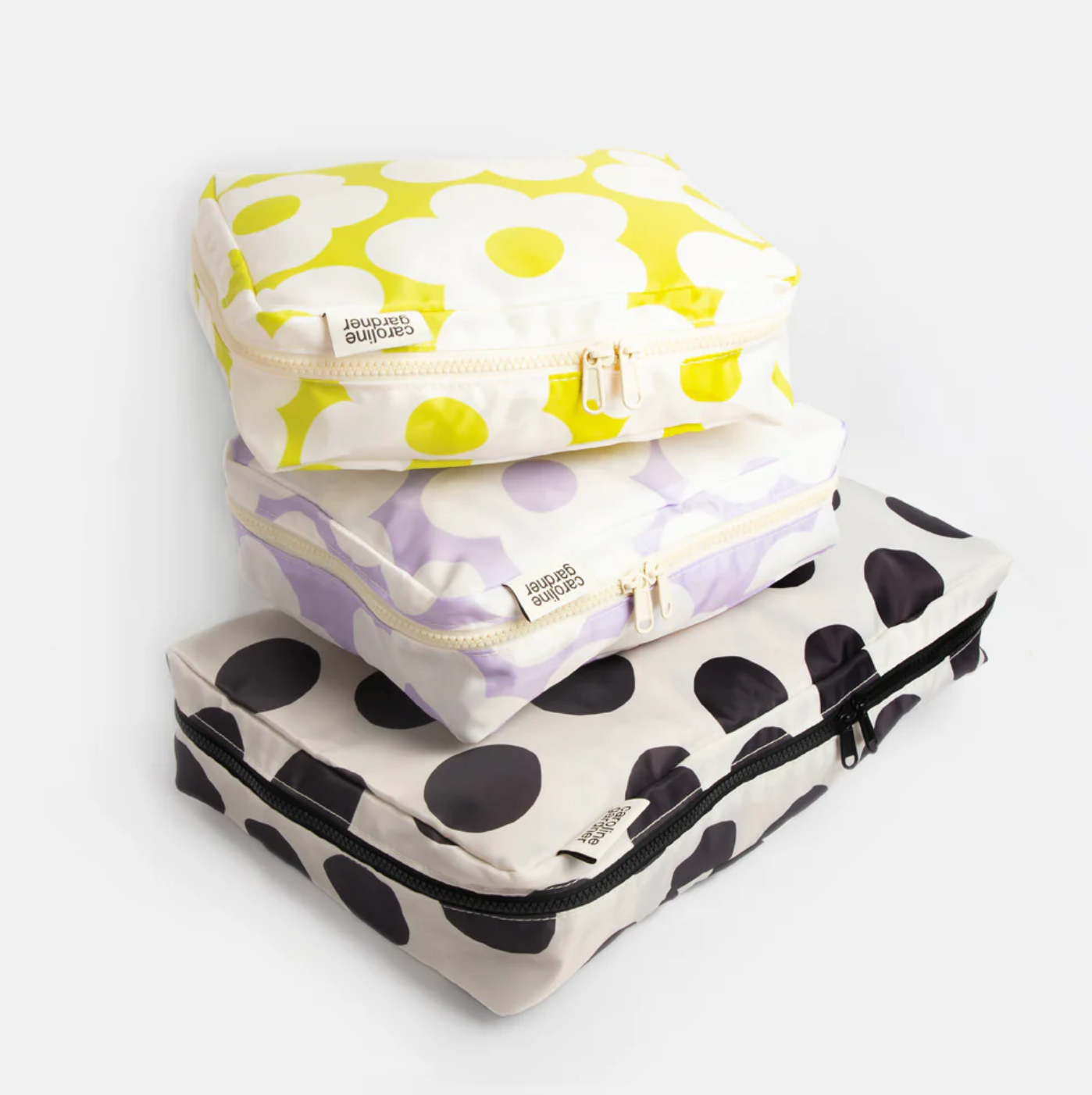 Mono spot/flowers set of 3 packing cubes