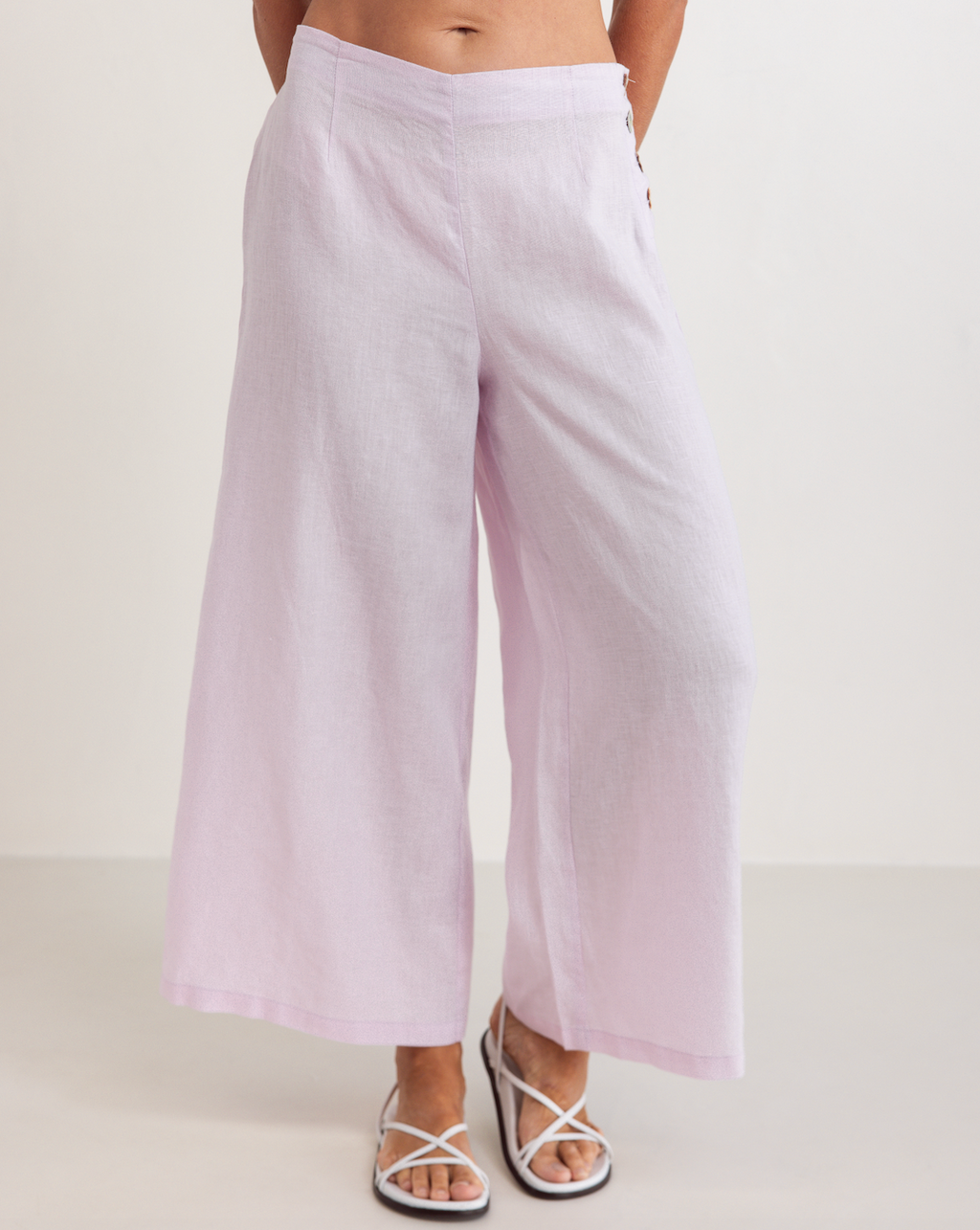 Linen Palazzo Pant - Pink