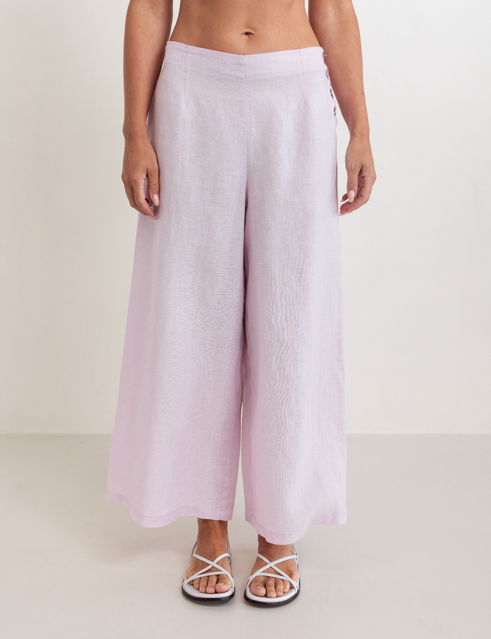 Linen Palazzo Pant - Pink