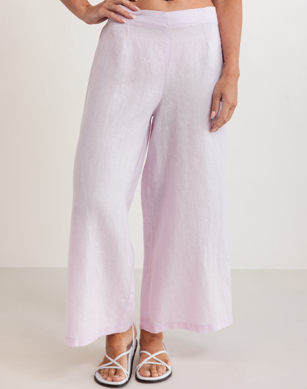 Linen Palazzo Pant - Pink
