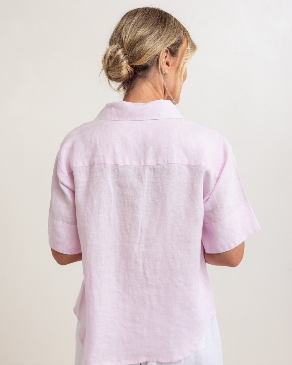 Linen SS Shirt - Pink