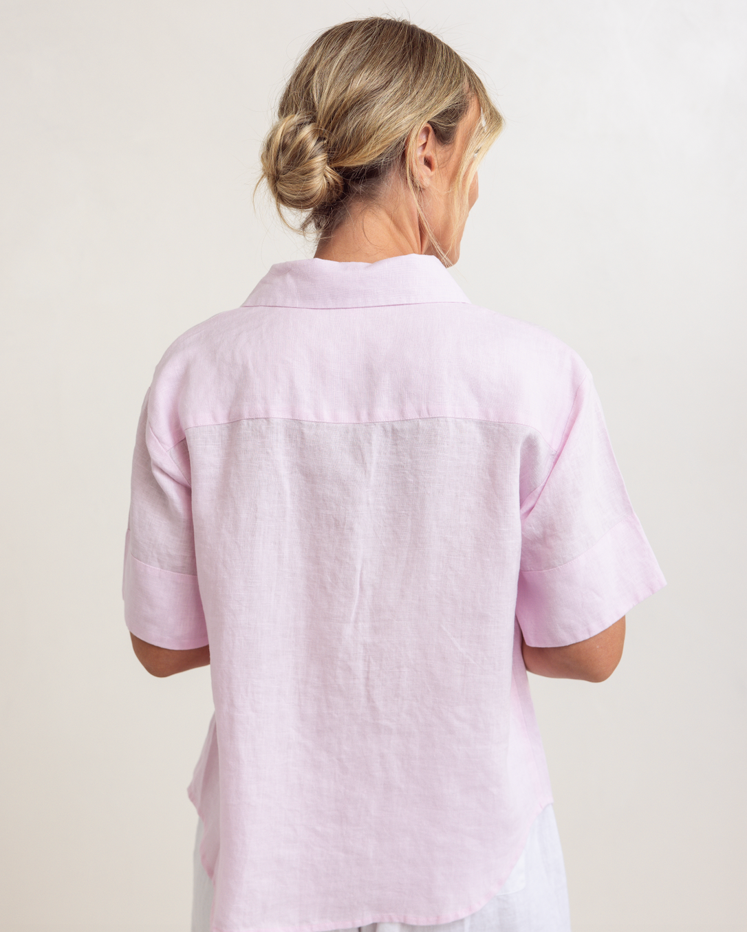 Linen SS Shirt - Pink
