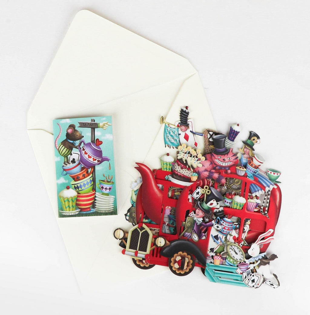 Alice's Teapot - 3D Pop Up Greetings Card