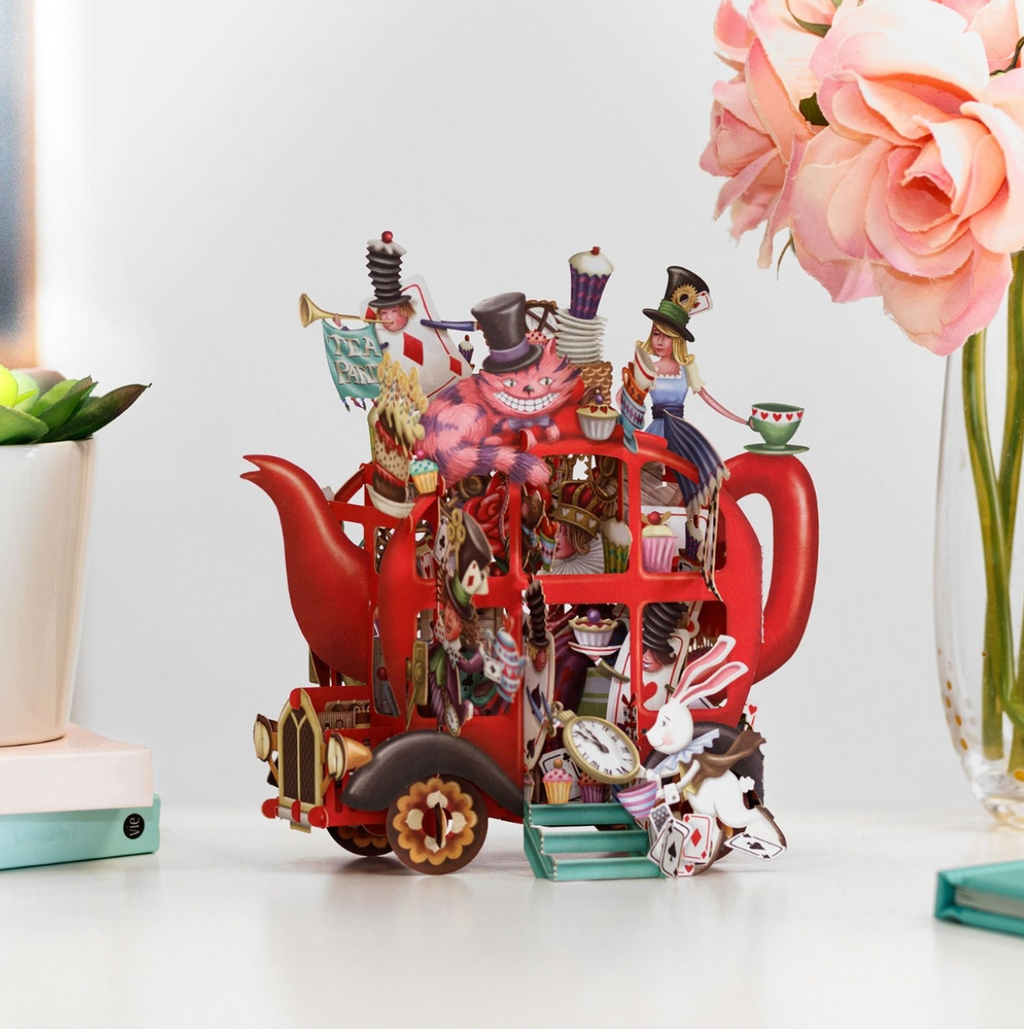 Alice's Teapot - 3D Pop Up Greetings Card
