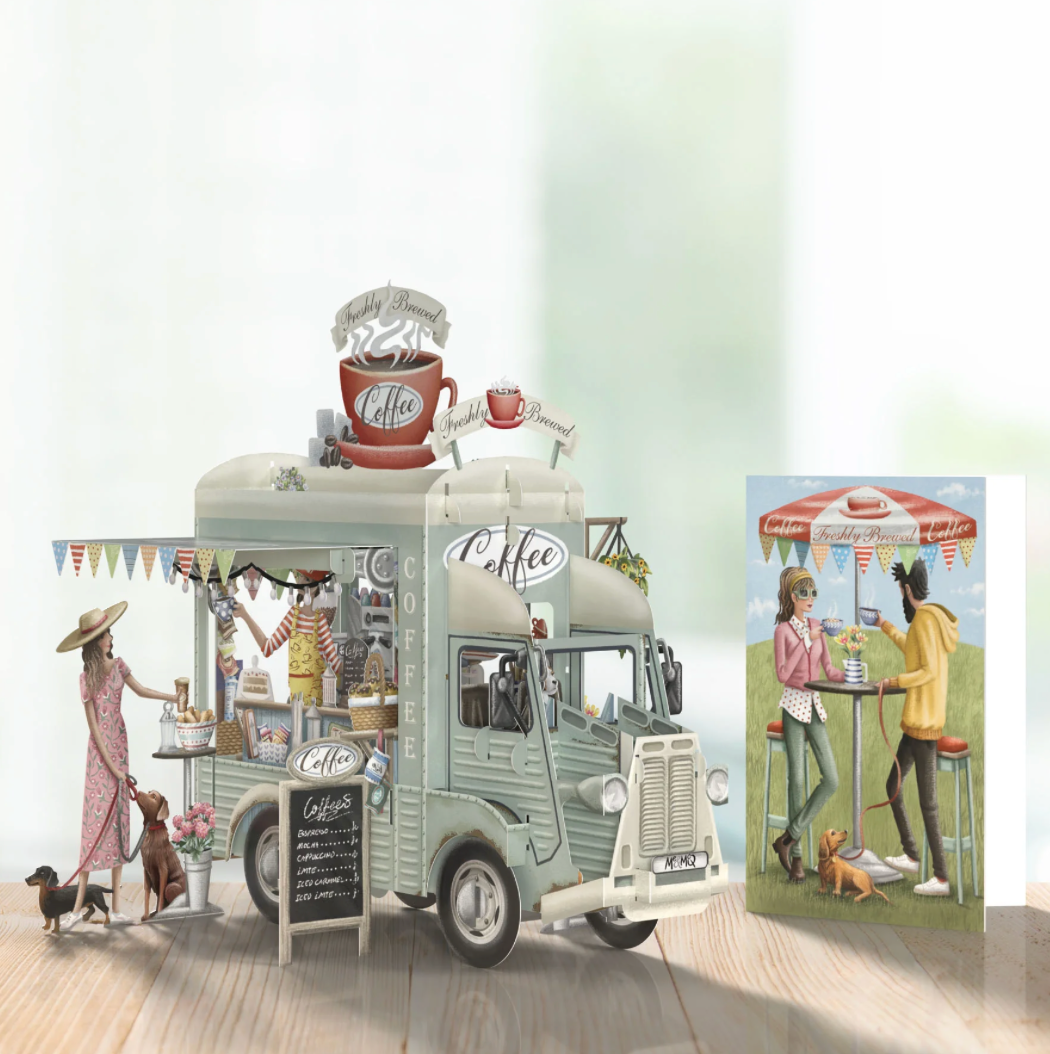 Coffee Truck - 3D Pop Up Greetings Card