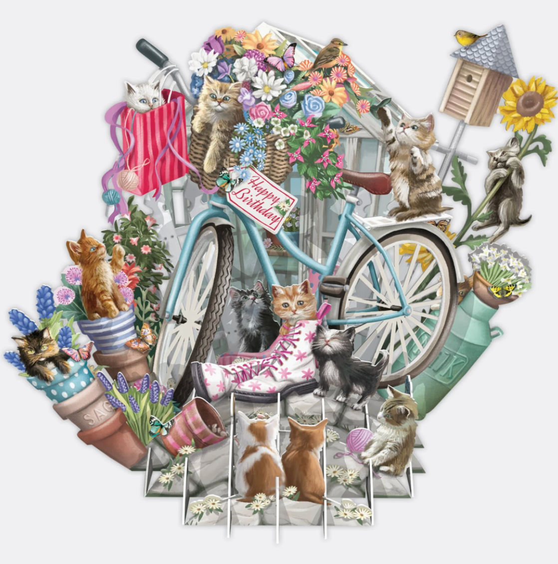 Kittens - Top of the World Birthday Pop Up Greetings Card