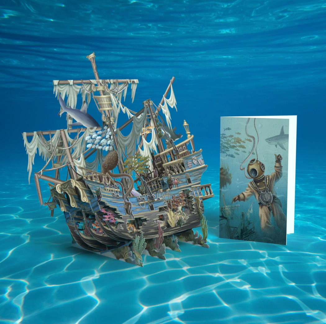 Sunken Galleon - 3D Pop Up Greetings Card